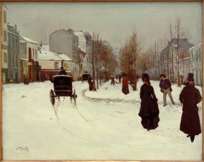 Boulevard de Clichy under sneen af Norbert Goeneutte