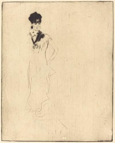 Skitse af en ung dame i violet af Norbert Goeneutte