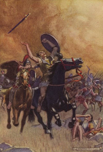 Sextus død (farve litho) af Norman Ault