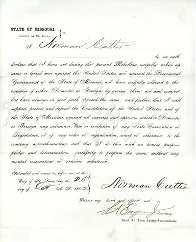 Loyalitet ed af Norman Cutter fra Missouri, County of Louis af Norman Cutter