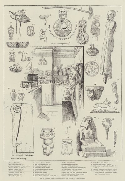 Mr Flinders Petries udstilling af egyptiske antikviteter af Norman Hardy