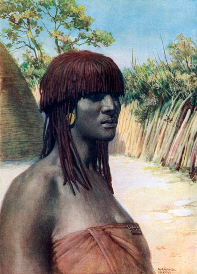 Pondo-pigen: Sydafrika (farvelitografi) af Norman Hardy