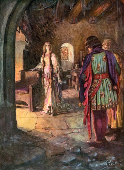 Tennyson, The Marriage of Geraint (farve litho) af Norman Mills (after) Price