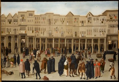 Bybillede i Lissabon (olie på lærred) af Northern European School