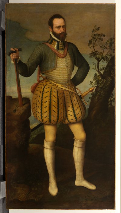 Portræt af en mand i rustning (muligvis Emmanuel Philibert, hertug af Savoyen) af Northern Italian School