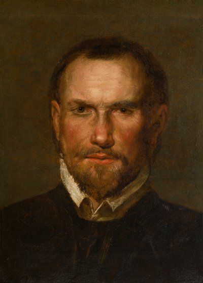 Portræt af en ukendt skægget mand, ca. 1501-99 (Olie og papir lagt på panel) af Northern Italian School