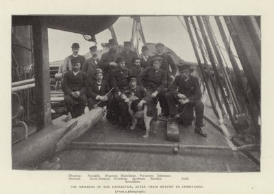 Ekspeditionens medlemmer, efter deres hjemkomst til Christiania (s/h foto) af Norwegian Photographer