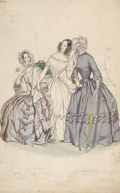 Kostumedesign, 1836-37. af Numa Bassaget