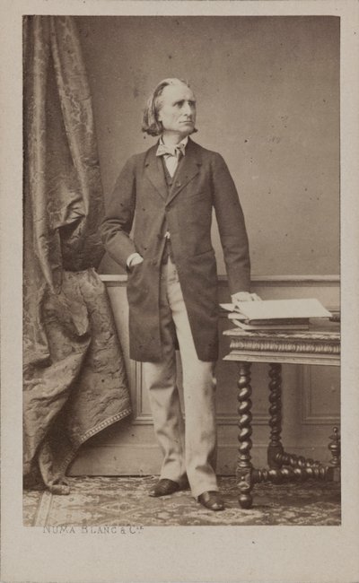 Portræt af komponisten Franz Liszt 1811-1886, ca. 1870. af Numa Blanc