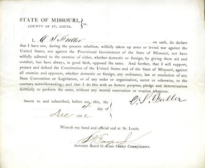 Loyalitetsed af O. S. Fuller fra Missouri, County of St.Louis af O.S. Fuller