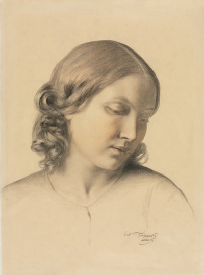 Portræt af en ung kvinde, ca. 1854-1858. af Octave Tassaert