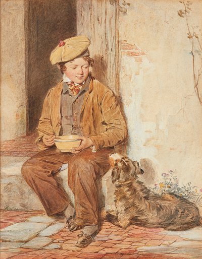 Begger for Scraps (akvarel) af Octavius Oakley