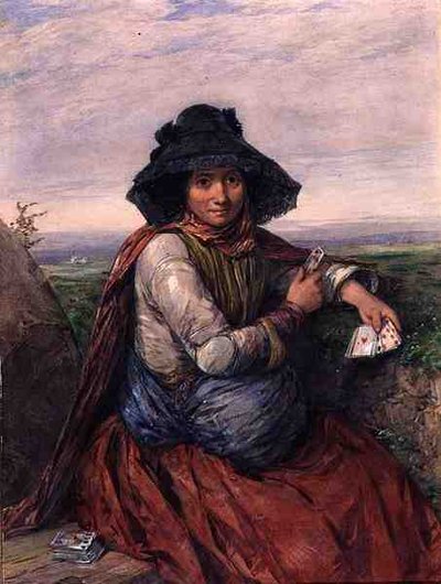 Spåkonen (akvarel på papir) af Octavius Oakley