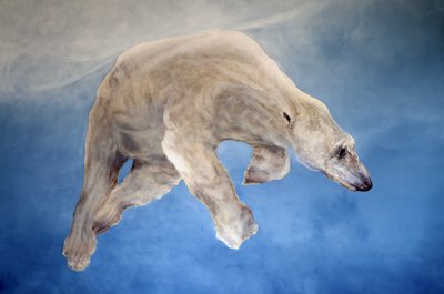Ursus maritimus 2 (akryl på gessoeret linned) af Odile Kidd