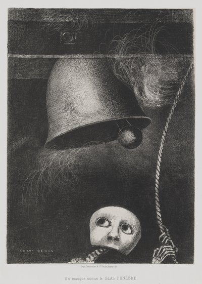 Til Edgar Poe (En maske slår dødsstødet) [To Edgar Poe (A Mask Sounds the Death Knell)] af Odilon Redon