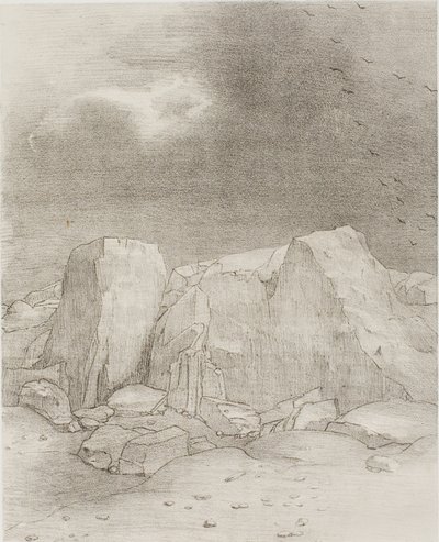 And He Discerns an Arid, Knold-Covered Plain, plade 7 af 24 af Odilon Redon