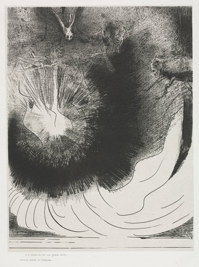 Og der faldt en stor stjerne fra himlen, som brændte som en lampe af Odilon Redon