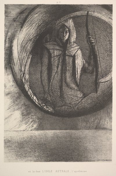 Og derovre, Astral Idol, Apotheosis, 1891. af Odilon Redon