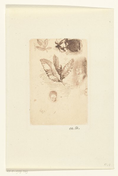 Ark med skitser Croquis af Odilon Redon