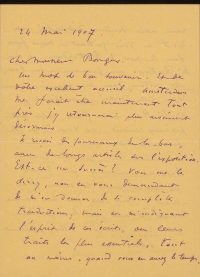 Brief an Andries Bonger af Odilon Redon
