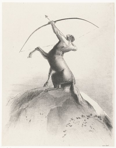 Kentaur peger mod himlen Kentaur sigter mod næsen af Odilon Redon