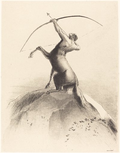 Kentaur sigter mod skyerne af Odilon Redon