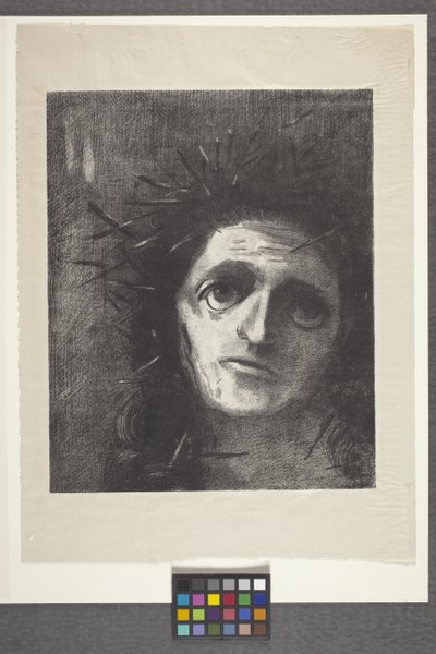 Kristus (litografi på kinesisk volant papir) af Odilon Redon