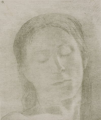 Lukkede øjne, 1890 af Odilon Redon