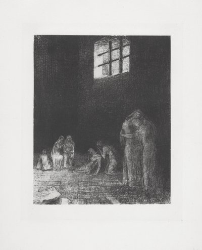I skyggen af ​​mennesker, der græder og beder... af Odilon Redon