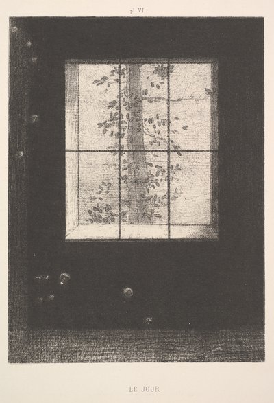 Day Le Jour, fra serien, Dreams Songes, tallerken VI, 1891. af Odilon Redon