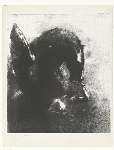 Den fængslede Pegasus Pegase captif (titel på objekt) af Odilon Redon