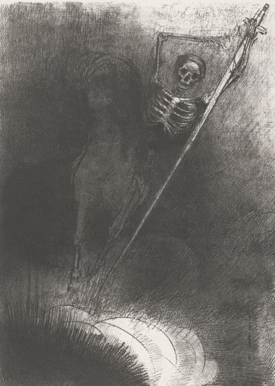 Døden på en hest, 1899 (tryk) af Odilon Redon