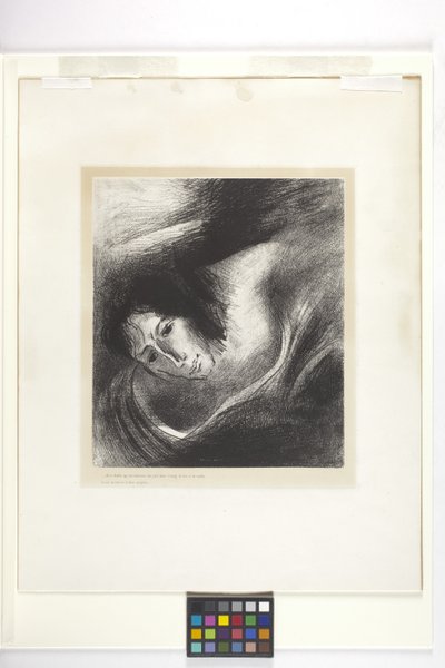 Og Djævelen der forførte dem (litografi på kinesisk applikationspapir) af Odilon Redon