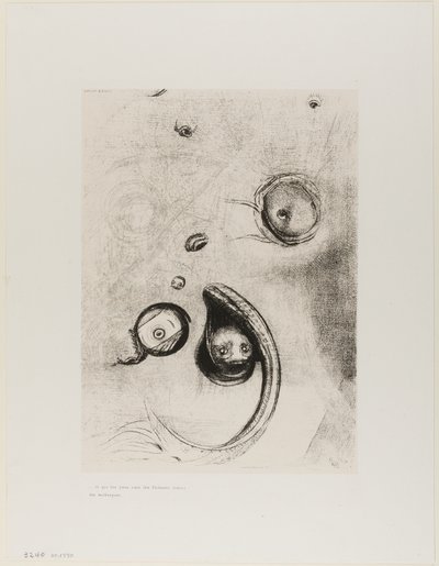 Og hovedløse øjne svævede som bløddyr, plade XIII af Tentation de St. Antoine af Odilon Redon