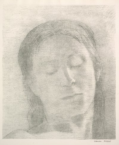 Øjne lukkede, 1890. af Odilon Redon