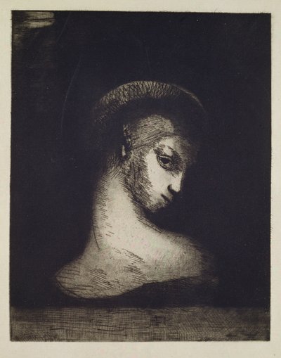 kvindeligt hoved af Odilon Redon