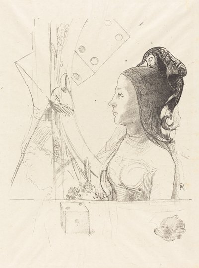 Profil af en kvinde af Odilon Redon