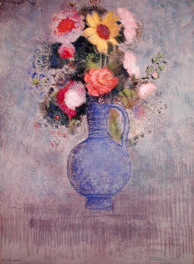 Blomster (pastel på papir) af Odilon Redon