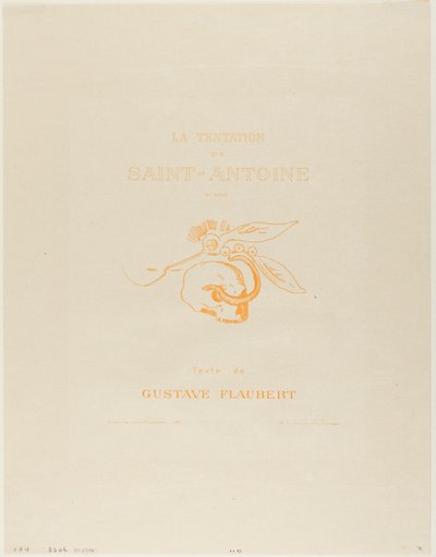 Frontispice/Titelplade til Tentation de St. Antoine af Odilon Redon