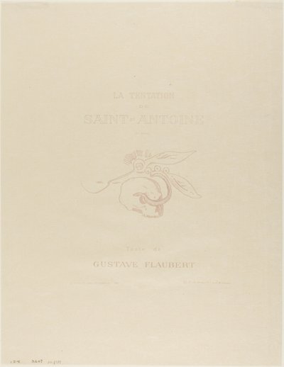 Frontispice/Titelplade til Tentation de St. Antoine af Odilon Redon