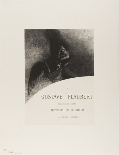 Frontispice til A Gustave Flaubert (Til Gustave Flaubert) af Odilon Redon