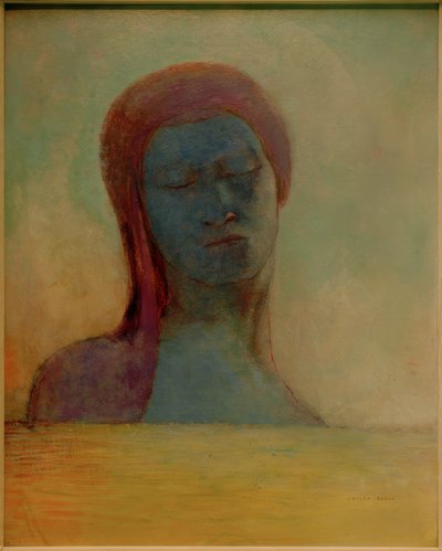 Lukkede øjne af Odilon Redon