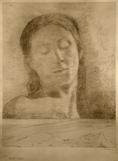 Lukkede øjne af Odilon Redon