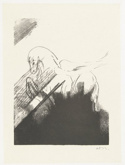 bevinget hest Cheval aile af Odilon Redon