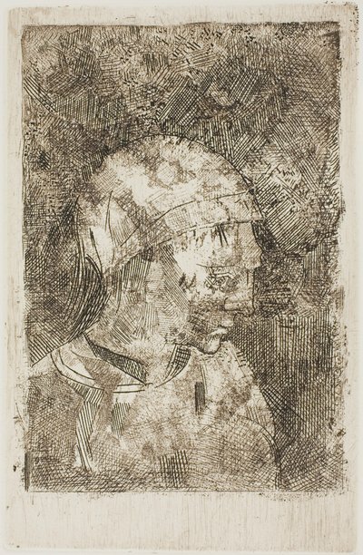 Hovedet af en ung pige (forfatterens titel) af Odilon Redon
