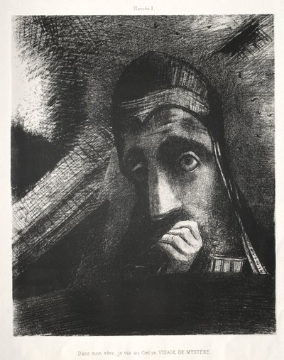Homage to Goya: In My Dream I Saw in the Sky a Face of Mystery, 1885. af Odilon Redon