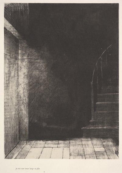 Jeg så et lysglimt, stort og blegt, 1896. af Odilon Redon