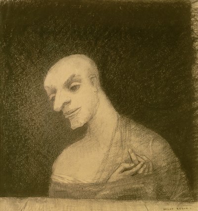Imaginær figur, ca. 1881 (kridt og trækul på papir) af Odilon Redon