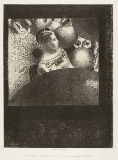 In the Spheres (The Breath Who Leads Living Creatures is also in the Spheres), tallerken fem fra To Edgar Poe af Odilon Redon