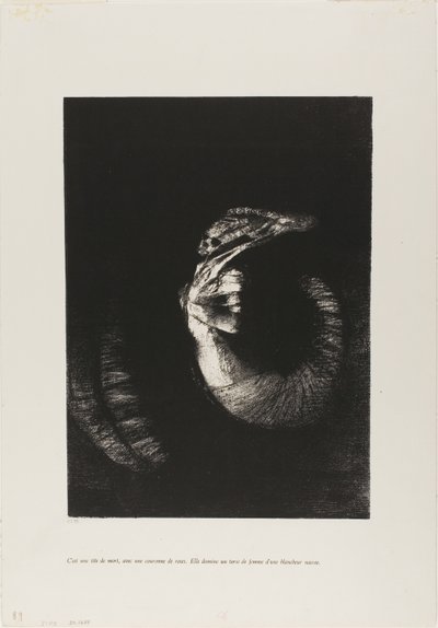 Det er en kranie beklædt med roser... af Odilon Redon